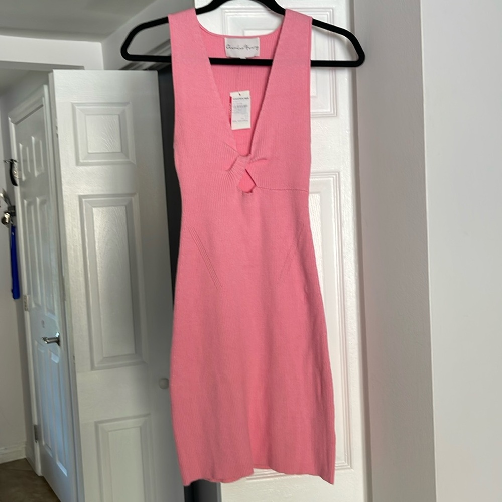 Charler Henry Dress  pink 50 viscose 27 polyester 23 nylon new size xs